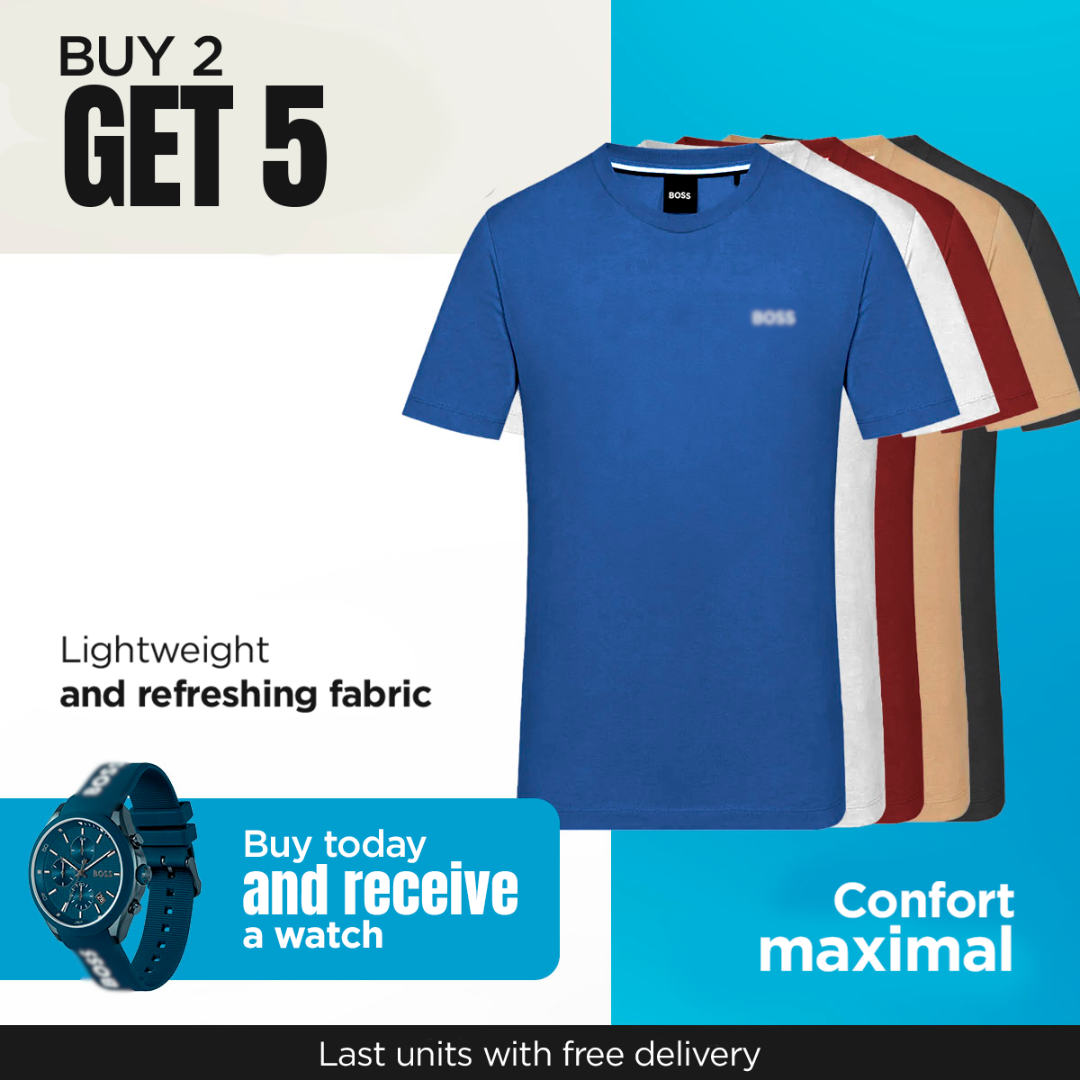 KIT BOSS T-SHIRTS [BUY 2 GET 5] + EXCLUSIVE WATCH